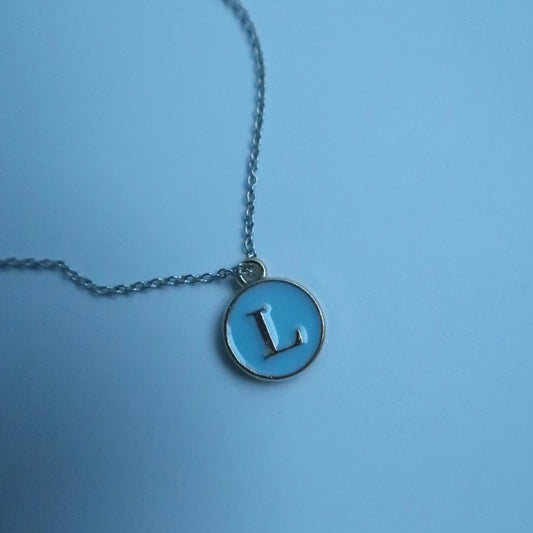 LOSTINCRUSH Customized BLUE Letter Necklace (1 letter)